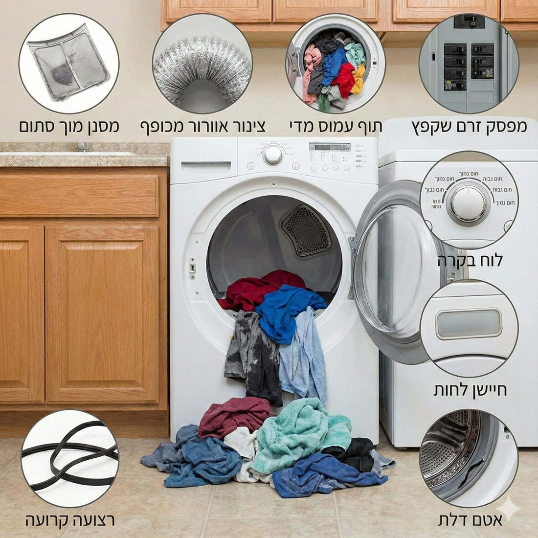 המייבש לא מייבש? 8 סיבות ופתרונות מהירים