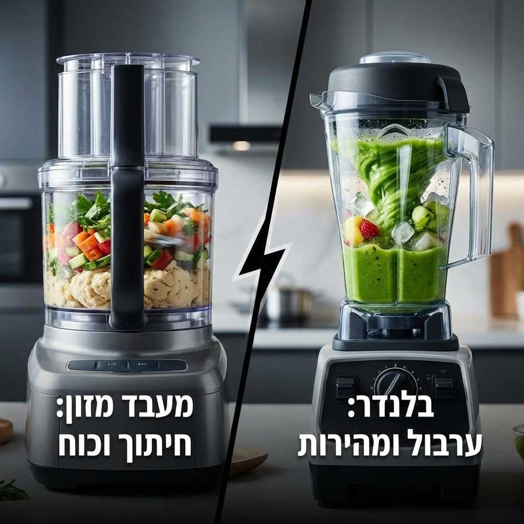 הדו-קרב במטבח: מעבד מזון מול בלנדר - המדריך הטכני המלא לבחירת הכלי הנכון