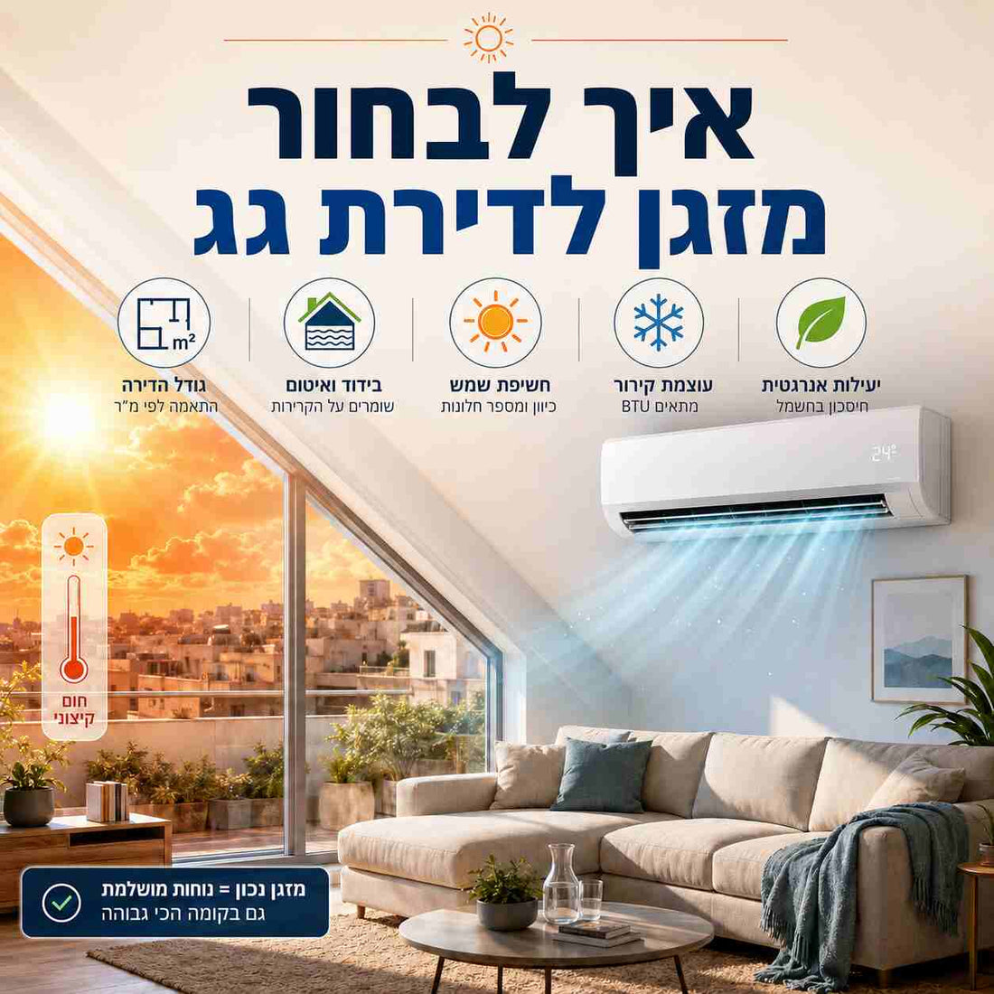 איך לבחור מזגן לדירת גג לוהטת?