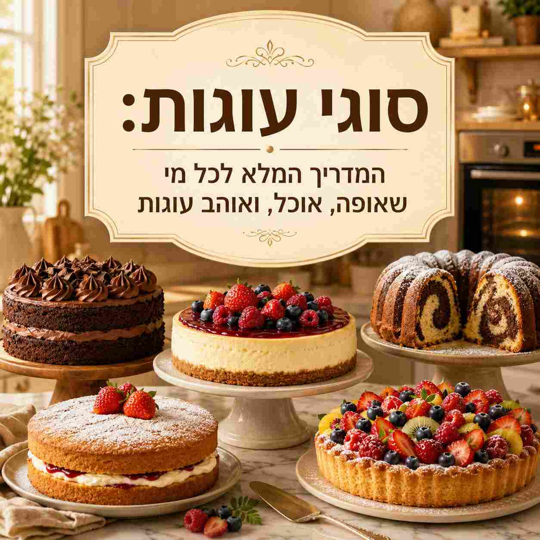 סוגי עוגות: המדריך המלא לכל מי שאופה, אוכל, ואוהב עוגות
