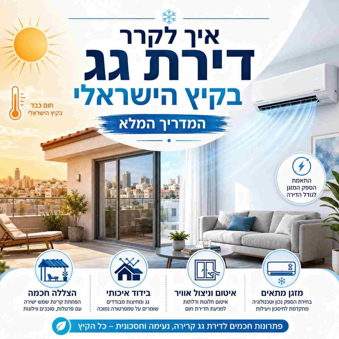 איך לקרר דירת גג בקיץ הישראלי: המדריך המלא
