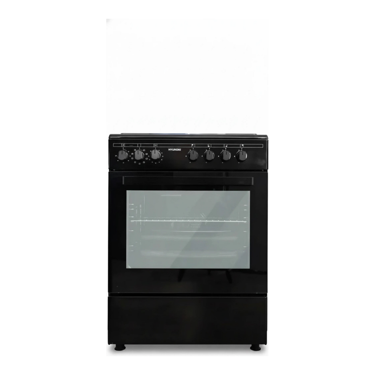 תנור איפיה יונדאי שחור משולב כיריים גז HYUNDAI HAO-6060B
