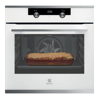 תנור בנוי אלקטרולוקס לבן Electrolux EOH7427V טריקה שקטה ומסילות טלסקופיות