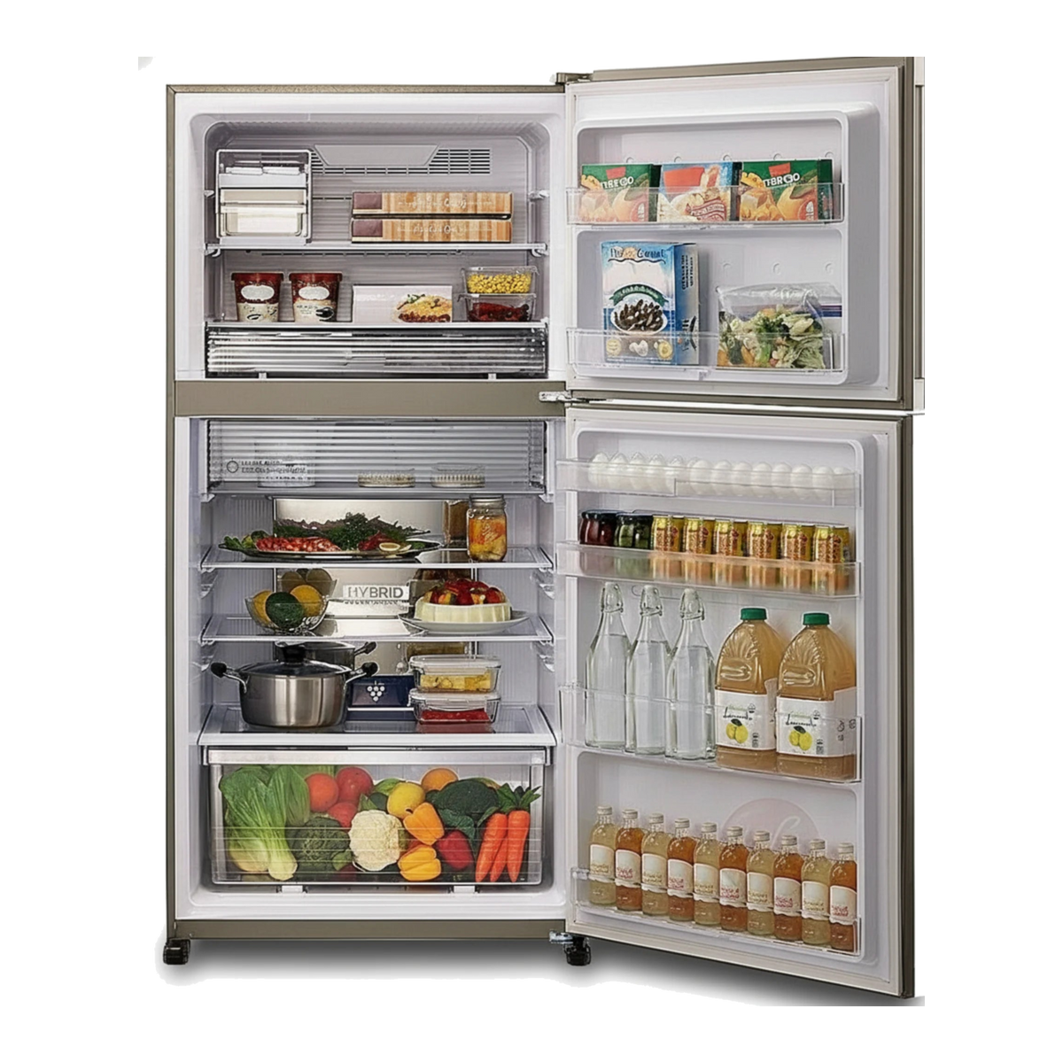 מקרר שארפ מקפיא עליון Sharp מהדרין  556 ליטר  לבן  SJ-3655-WH