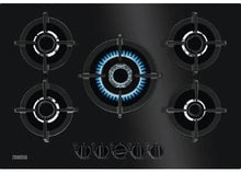 כיריים גז זנוסי 5 להבות משטח זכוכית שחור רוחב 75 ס"מ Zanussi ZGO78520BA
