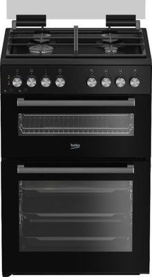 תנור  בקו דו־תאי משולב כיריים גז BEKO KFDM62129BB  שחור, מהדרין בד"ץ העדה החרדית