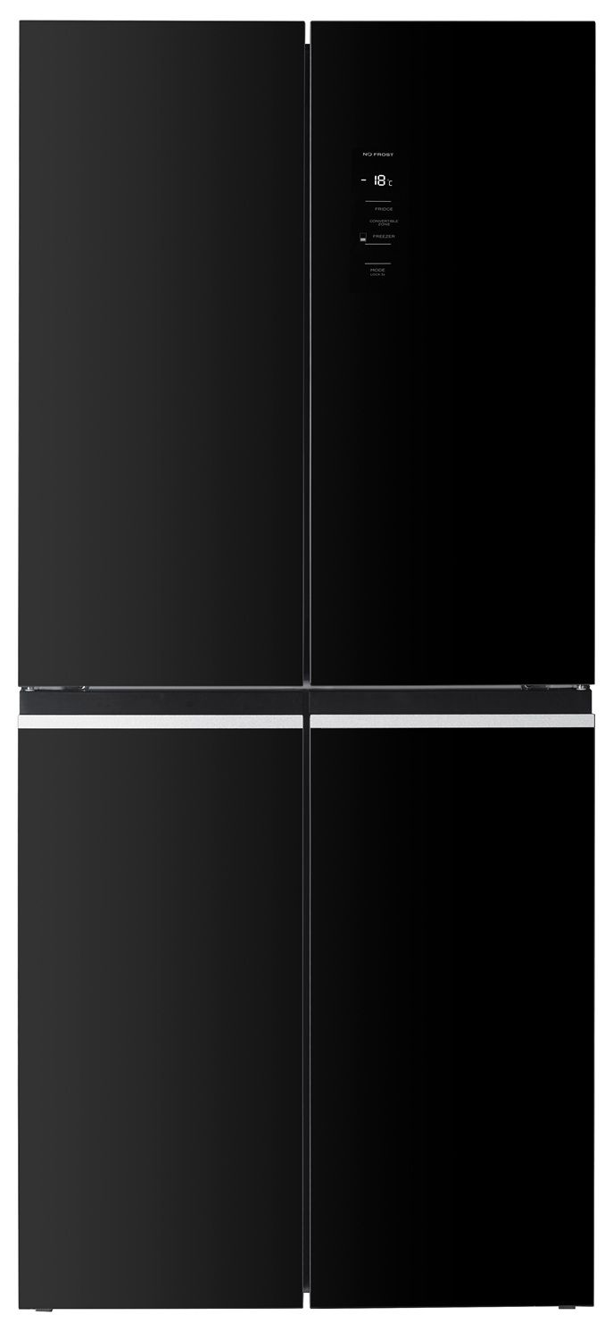 מקרר 4 דלתות TCL P599CD BG בצבע זכוכית שחורה