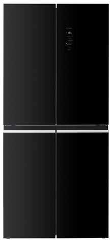מקרר 4 דלתות TCL P599CD BG בצבע זכוכית שחורה