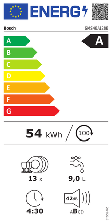 תווית אנרגיה Bosch SMS4EAI28E