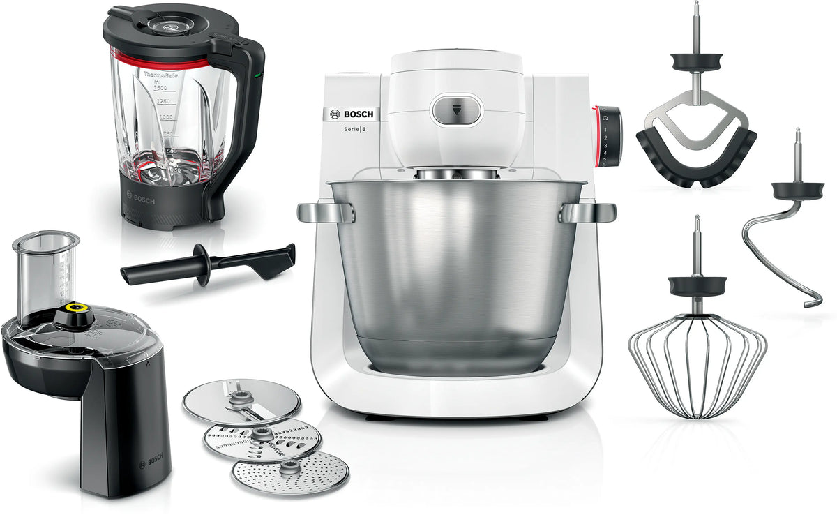 מיקסר בוש 1600 וואט לבן קערה נירוסטה 5.5 ליטר Bosch MUMS6EW22