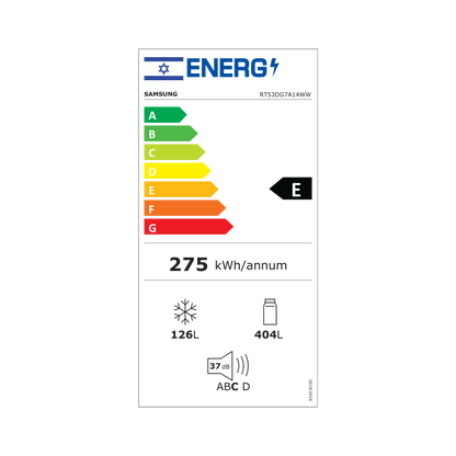 Samsung RT53DG7A14WW — תווית אנרגיה