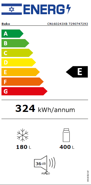 Beko CN160243X / CN160243XB — תווית אנרגיה