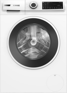 מכונת כביסה Bosch WGJ25401IL לבנה על רקע שקוף